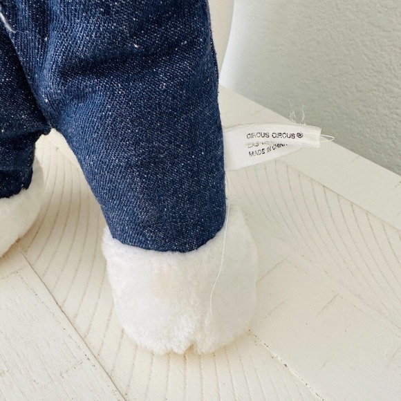 VTG 13" Circus Circus Las Vegas Reno Bunny Rabbit Stuffed Animal Plush Overalls - Picture 2 of 10